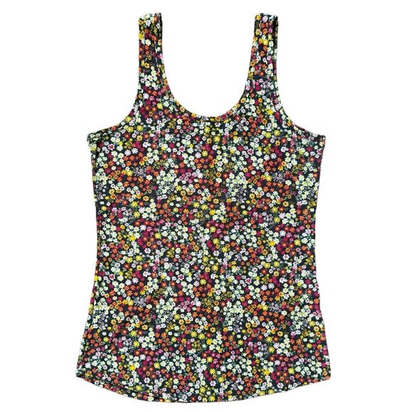 No Boundaries Tank Top Womens M Floral 7/9 Sleeveless Blouse Stretch Flowy Flex - Picture 2 of 10